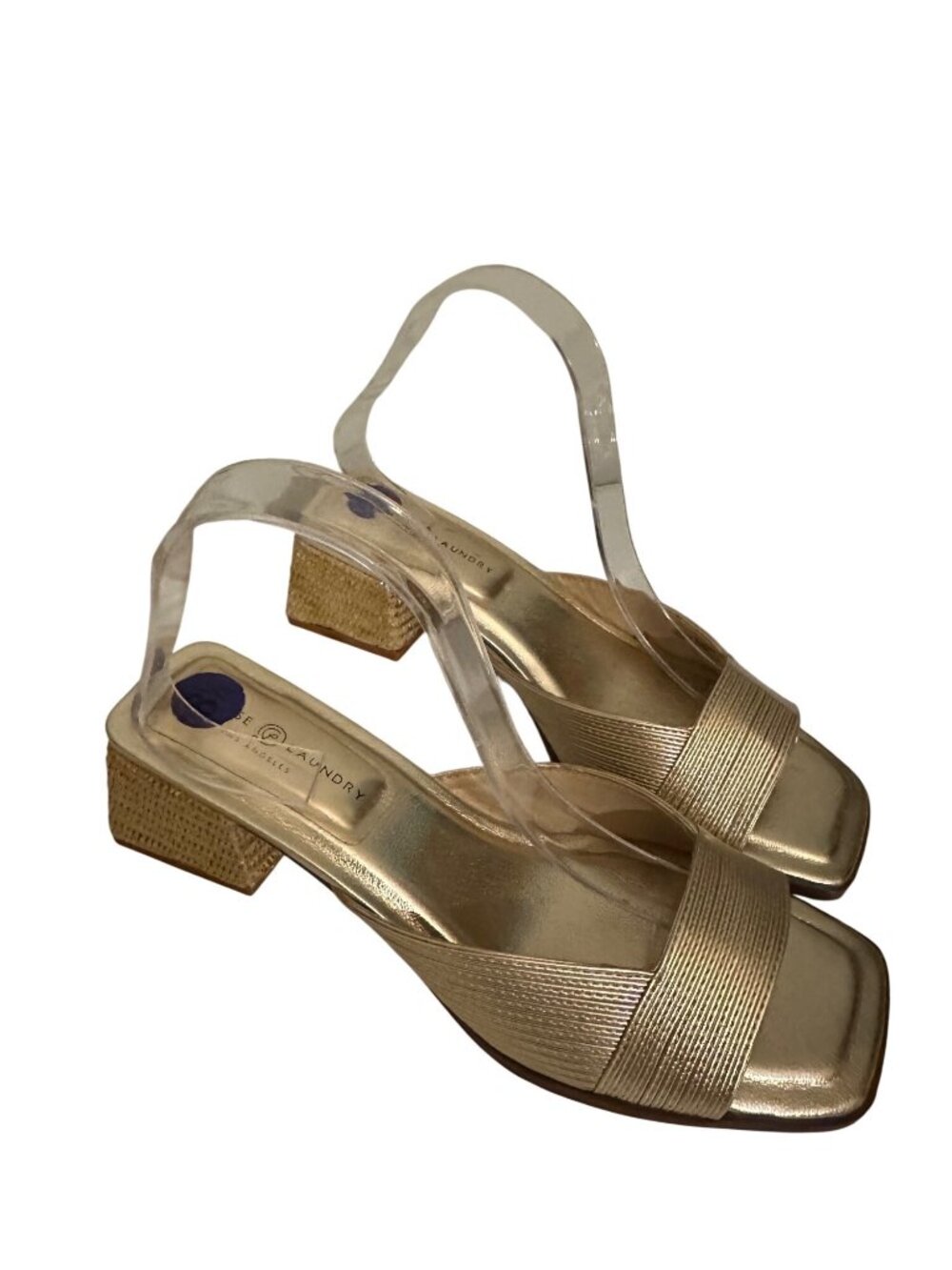 Chinese Laundry gold block heel sandals size 8.5